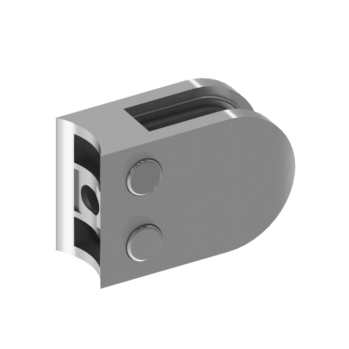 [RCLAM] Pince de garde-corps ronde série CLAM - 67 x 45 mm - Dos rond (BS, MBL)