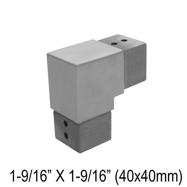 [CE40F90V] Caprail  - Elbow - 40mm Square - Fixed 90° Vertical