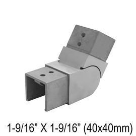 [CE40] Coude Pour Caprail Carré 40mm - Ajustable Vers Le Haut (BS, MBL)