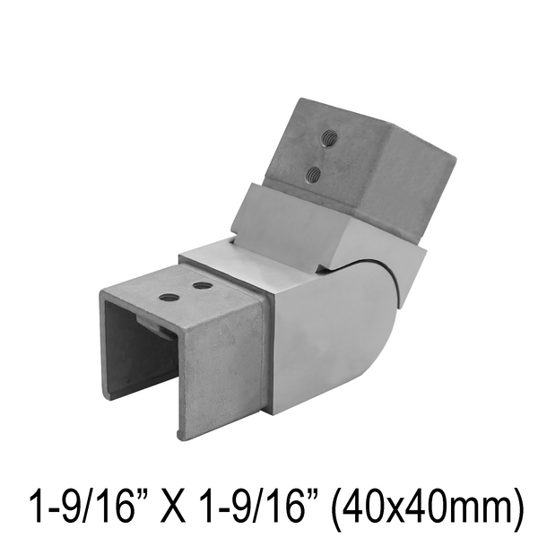 [CE40] Elbow For 40mm Square Caprail - Adjustable Upward (BS, MBL)