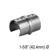 [CE42.4F180] Caprail - Coude - Rond 42,4 mm - Fixe 180° - Acier inoxydable brossé