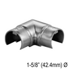 [CE42.4F90H] Caprail - Coude - Rond 42,4 mm - Fixe 90° Horizontal - Acier inoxydable brossé