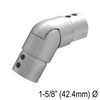 [CE42.4ADJDN] Caprail - Coude - Rond 42,4 mm - Réglable vers le bas - Acier inoxydable brossé