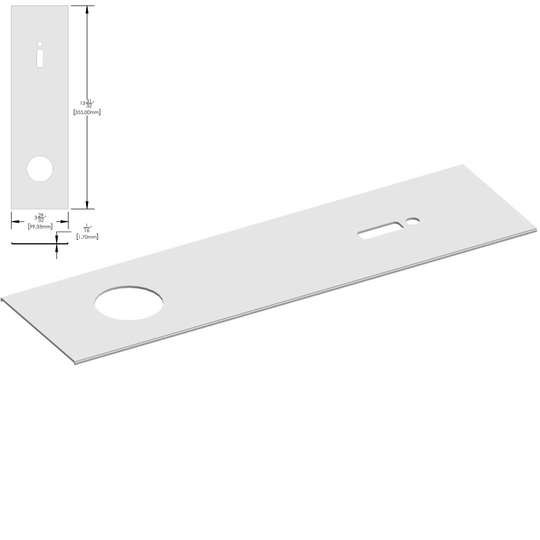 [DLUX4HCP] Header System - 1-3/4 X 4" -  Closer Cover Plate - 14" Length