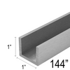 [CU1X1] Profilé en U commercial - 1 x 1 po (144 po) - Inox brossé anodisé