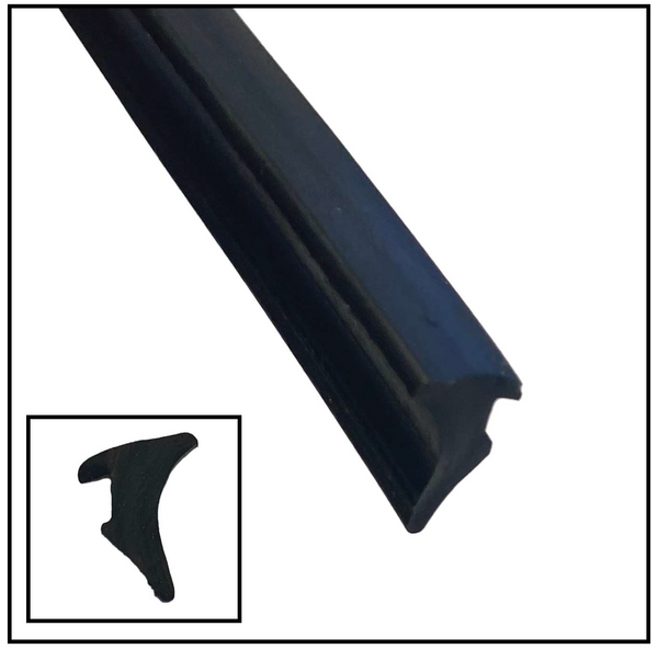 [CURUB12] Commercial U-Channel - ROLL-IN RUBBER - FOR 12MM GLASS (500- LENGTH ROLL)
