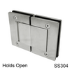 [HULK180HO-304] Charnière hydraulique - 180° Verre à verre - HO - Boîte de 2 - SS304 - Acier inoxydable brossé