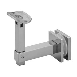 [SHRBADJ] Square Handrail Bracket -Adj. Glass Mount w/ Round Saddle (BS, MBL)