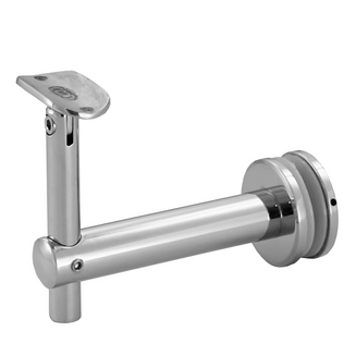 [HRBADJGM] Handrail Brackets - Adjustable w/ Round Saddle - Glass Mount (for PO only)