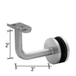 [HRB3X2] Handrail Bracket - Glass Mount - 3X2" w/ Round Saddle (BS, MBL)