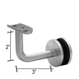 [HRB3X2] Handrail Bracket - Glass Mount - 3X2