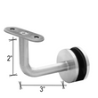 [HRB3X2] Handrail Bracket - Glass Mount - 3X2" w/ Flat Saddle (BS, MBL)