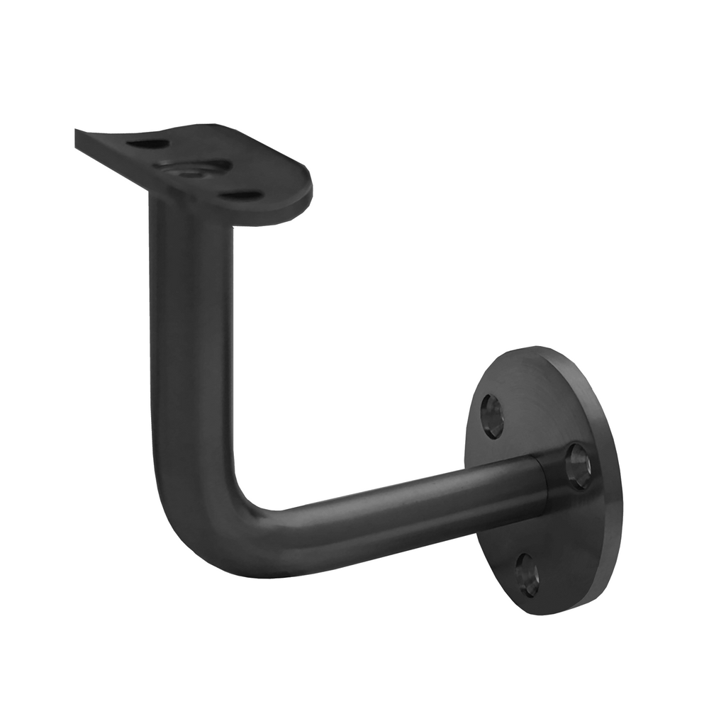 [HRB3X3] Handrail Bracket Wall Mount 3X3" w/ Round Saddle (BS, MBL