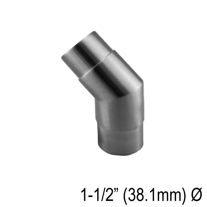 [E38.1F135] Handrail - Elbow for 38.1mm Round Handrail - Fixed 135°