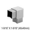 [E40F90] Main courante - Coude pour main courante carrée de 40 mm - Fixe à 90° - Acier inoxydable brossé