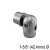[E42.4ADJ90] Coude pour main courante ronde de 42,4 mm - Réglable à 90° - Acier inoxydable brossé