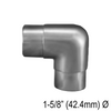 [E42.4F90] Coude pour main courante ronde de 42,4 mm - Fixe à 90° - Acier inoxydable brossé