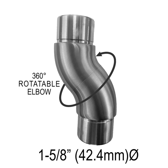 [E42.4] Coude pour main courante 42,4 mm - Coude rotatif 360° (BS)