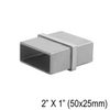 [E2X1F180] Coude pour main courante rectangulaire 2X1" - Fixe à 180° - Acier inoxydable brossé