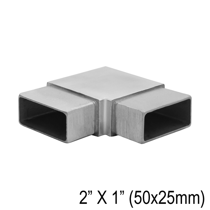 [E2X1F90H] Handrail - Elbow for 2X1" Square Handrail - Fixed 90° Horizontal