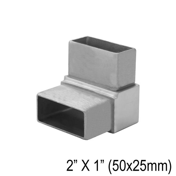 [E2X1] Elbow For 2X1" Square Handrail - Fixed 90° Vertical (BS, MBL)