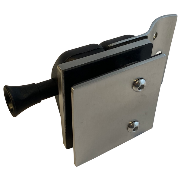 Pool Fencing Latch - Glass to Round Post - SS 316 (BS, MB)