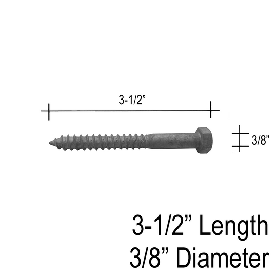 [LAGBOLT-3/8X3] Railing Post - Hex Lag Bolt 3/8" X 3-1/2" (Wooden Installation)