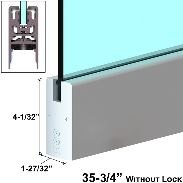 [DLUX4D35] DLUX 4" Door Rail - 35-3/4" Length - Without Lock