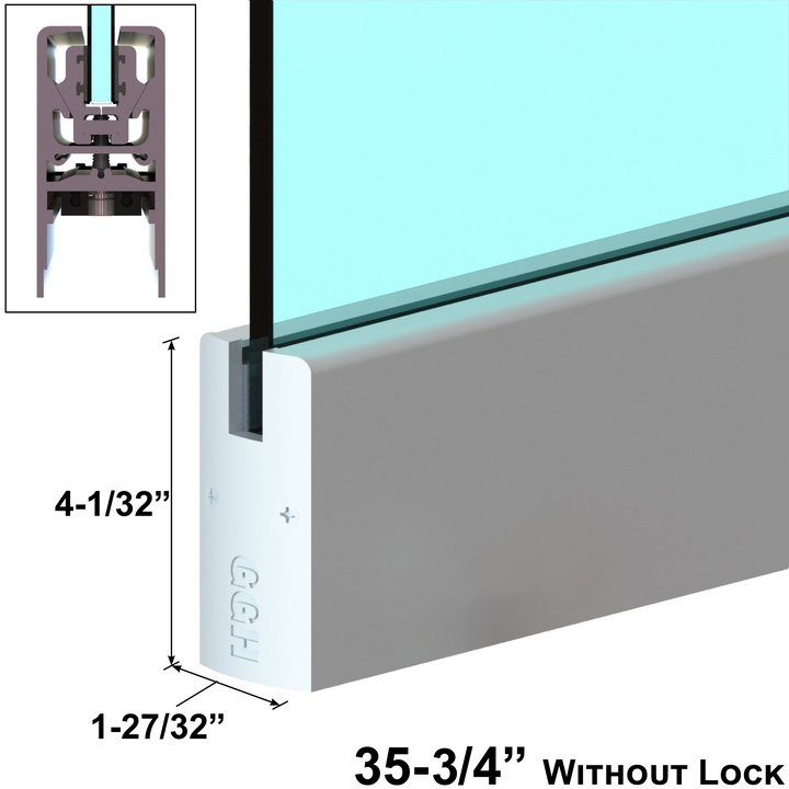[DLUX4D35] DLUX 4" Door Rail - 35-3/4" Length - Without Lock