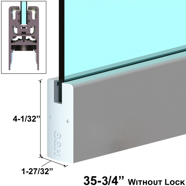 [DLUX4D] Rail de porte DLUX 4" - Longueur 35-3/4" - Sans serrure (SA, MBL, BSS)