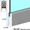 [DLUX4D35] Rail de porte DLUX 4" - Longueur 35-3/4" - Sans serrure - Anodisé satiné