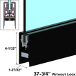 [DLUX4D] Rail de porte DLUX 4" - Longueur 37-3/4" - Sans serrure (SA, MBL, BSS)