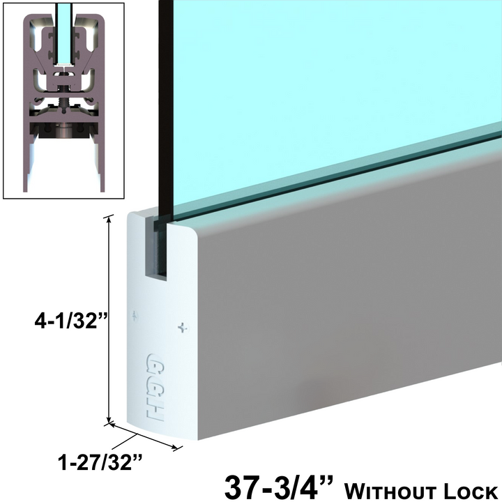 [DLUX4D37] DLUX 4" Door Rail - 37-3/4" Length - Without Lock