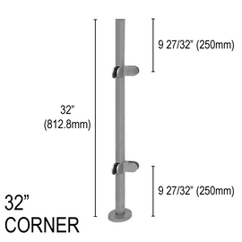 [RPRO32C] Round Pro Railing Post - 32