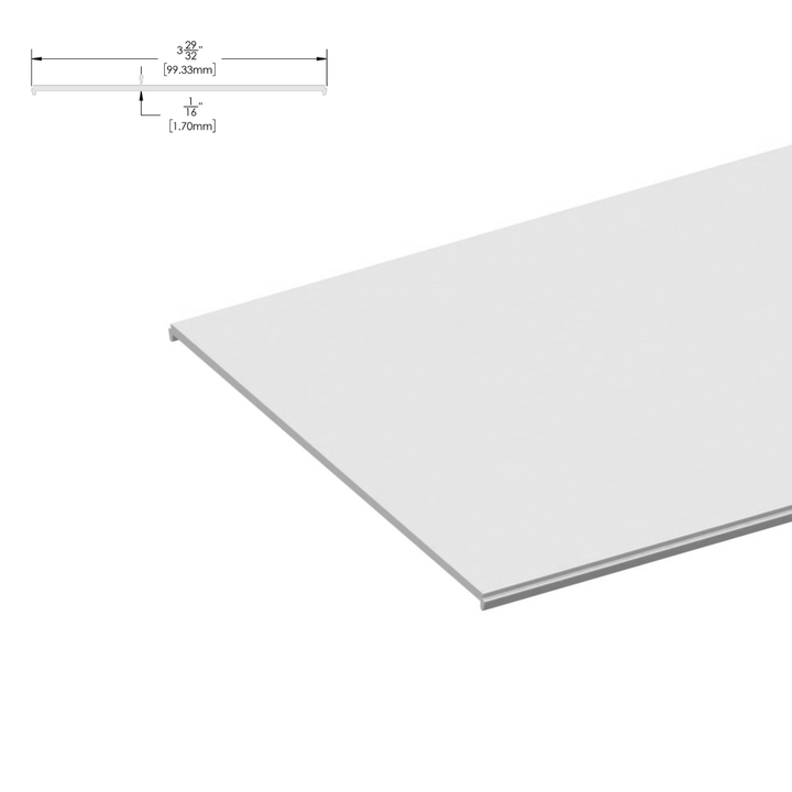 [DLUX4HFP120] Système d'en-tête - 1-3/4 x 4" - Plaque plate - Longueur 120"