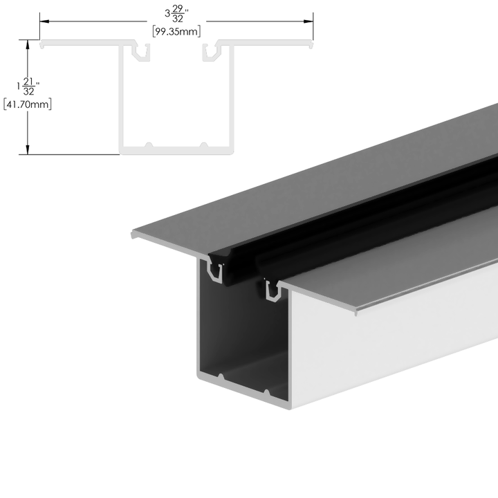 [DLUX4HPP120] Système d'en-tête - 1-3/4 x 4" - Plaque de poche - Longueur 120"