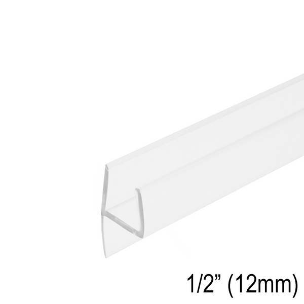 Sweep - 'L' Seal for 1/2" Glass (95") (Ultra Clear, Black)