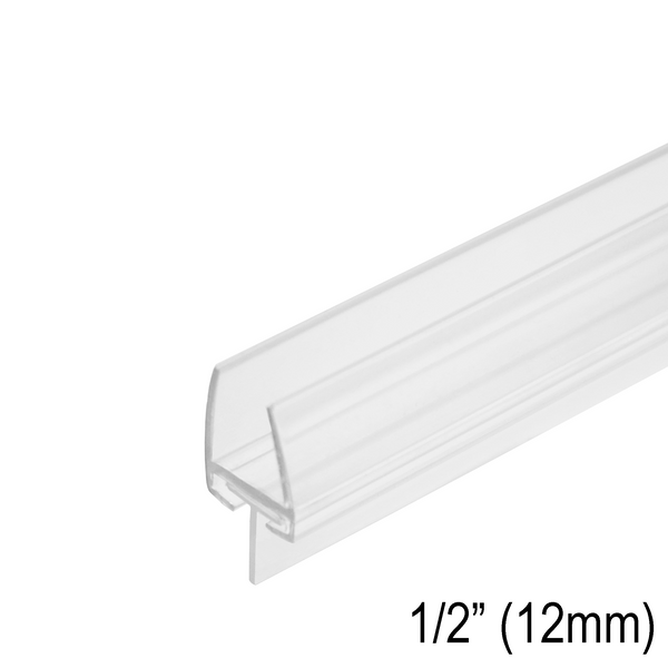 Sweep - 'T' Seal (2 Piece Sweep) for 1/2" Glass (95") (Ultra Clear, Black)
