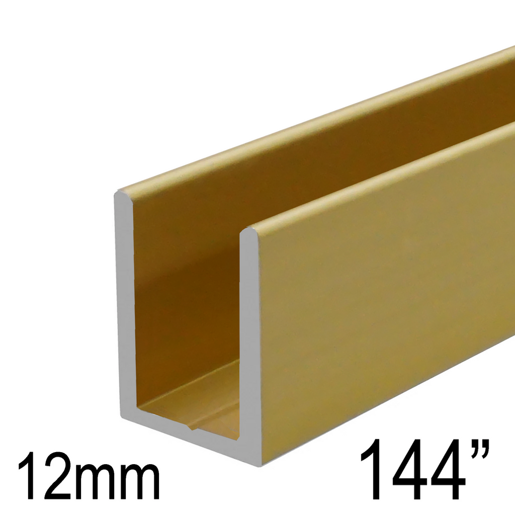 Shower U Channel for 12mm Glass (144") (CH, BN, MBL, SB, GD, PN, BBRZ
