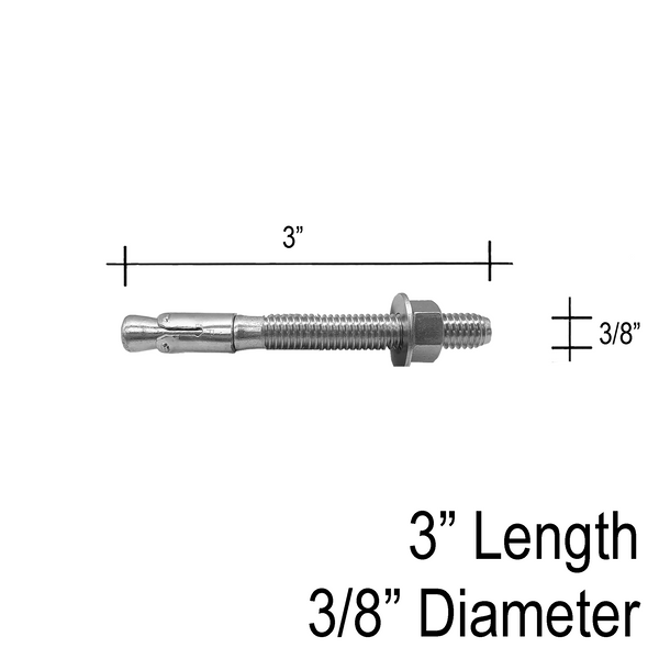 Ancrage à cale – 3/8" X 3" (pour poteaux - installation dans le béton)