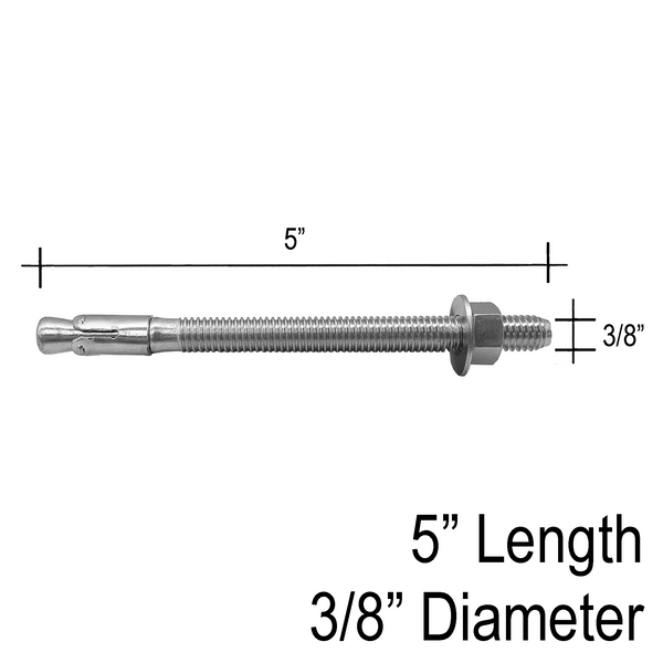 [WEDGEANCHOR-3/8X5] Screws & Bolts - - 3/8" X 5" (For Spigots & Base Shoe - Concrete Installation)