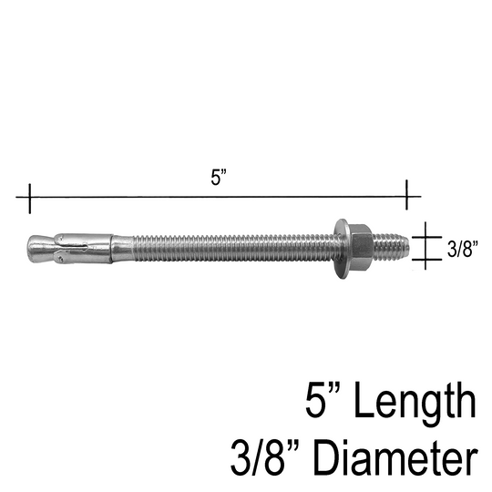 [WEDGEANCHOR-3/8X5] Screws & Bolts - - 3/8" X 5" (For Spigots & Base Shoe - Concrete Installation)