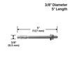 [WEDGEANCHOR-3/8X5] Vis et boulons - 3/8" x 5" (Pour embouts et semelles - Installation sur béton) - X1