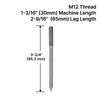 [HB12X3.75] Boulon de suspension pour entretoise rigide - M12 x 3-3/4" - X1