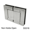 [HULK180NHO] Charnière hydraulique - 180° Verre à verre - NHO - Boîte de 2 - SS316 - Acier inoxydable brossé