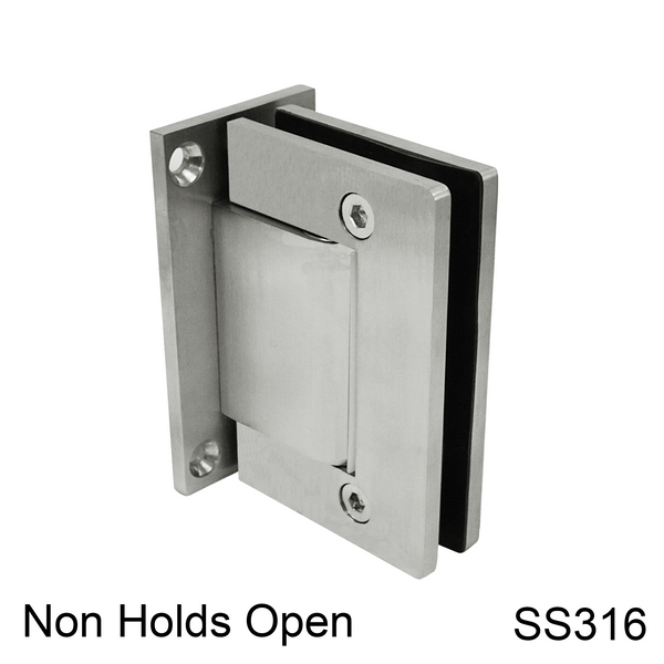 Hulk Hydraulic Hinge - 90° Wall to Glass - NHO - Box of 2 - SS316 (BS, PS, MBL)