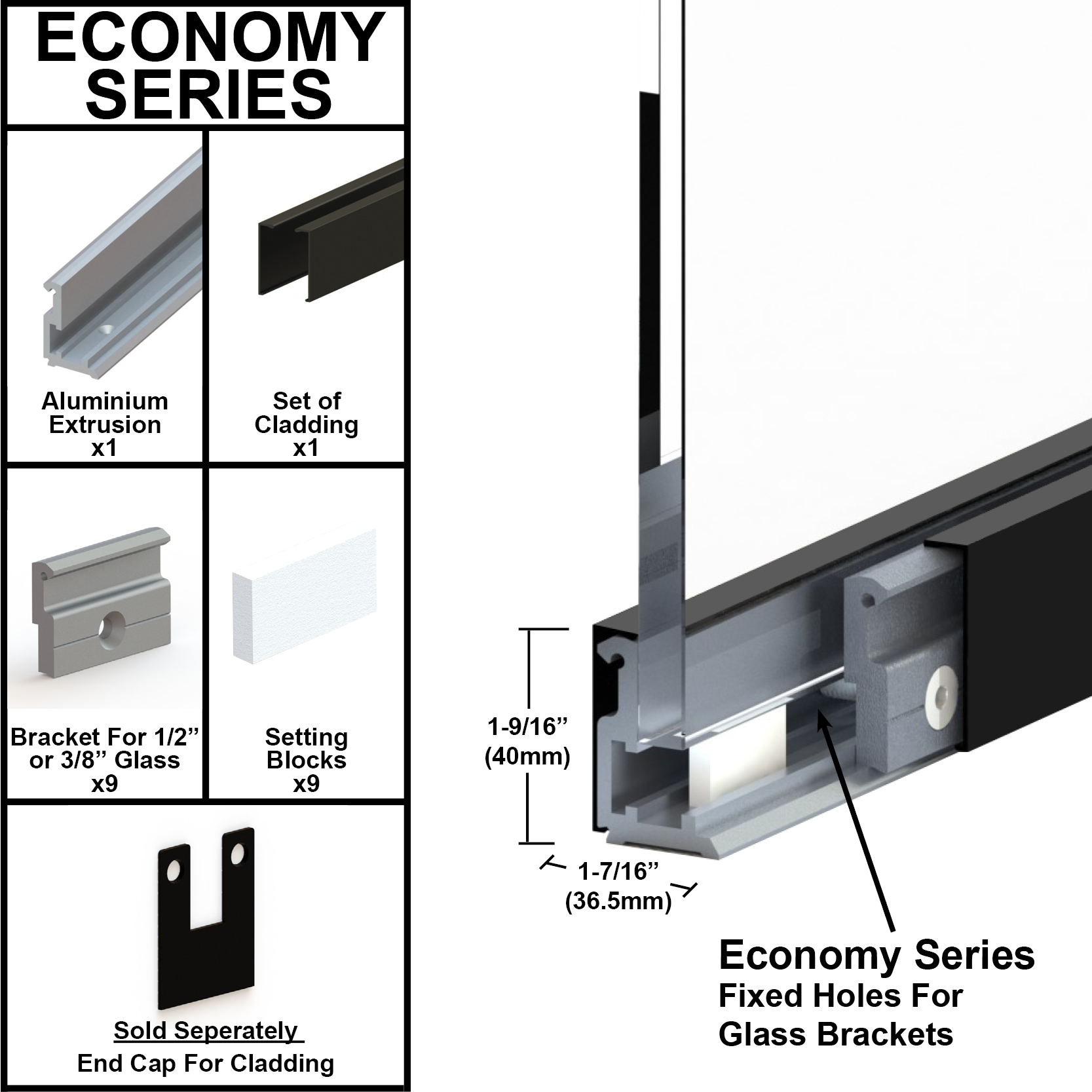 Mechanical U-Channels - Economy Series - W/ 1-9/16