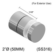 [MLVL] Adj. Entretoise - Hauteur de base 2" X 1-1/2" - SS316 (BS) 