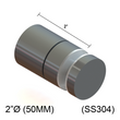 [MLVL] Adj. Entretoise - Hauteur de base 2" X 2" - SS304 (BS, MBL) 