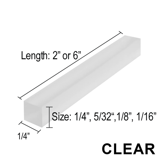Blocs de réglage transparents (1/4", 5/32", 1/8", 1/16") (longueur 2" et 6")